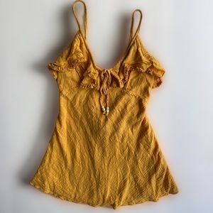 Free People Love Forever Orange Mini Summer Dress in Orange (S)